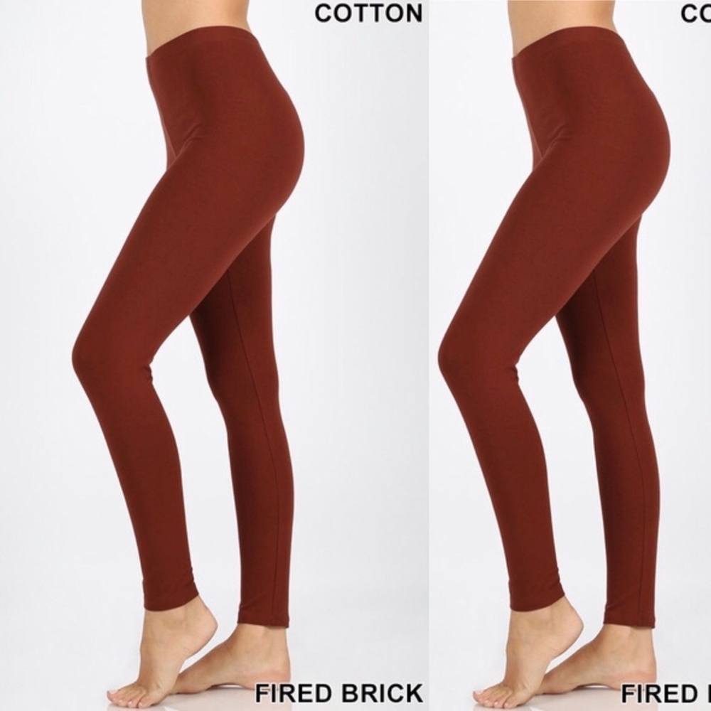 New Zenana Outfitters Fired Brick Red Leggings